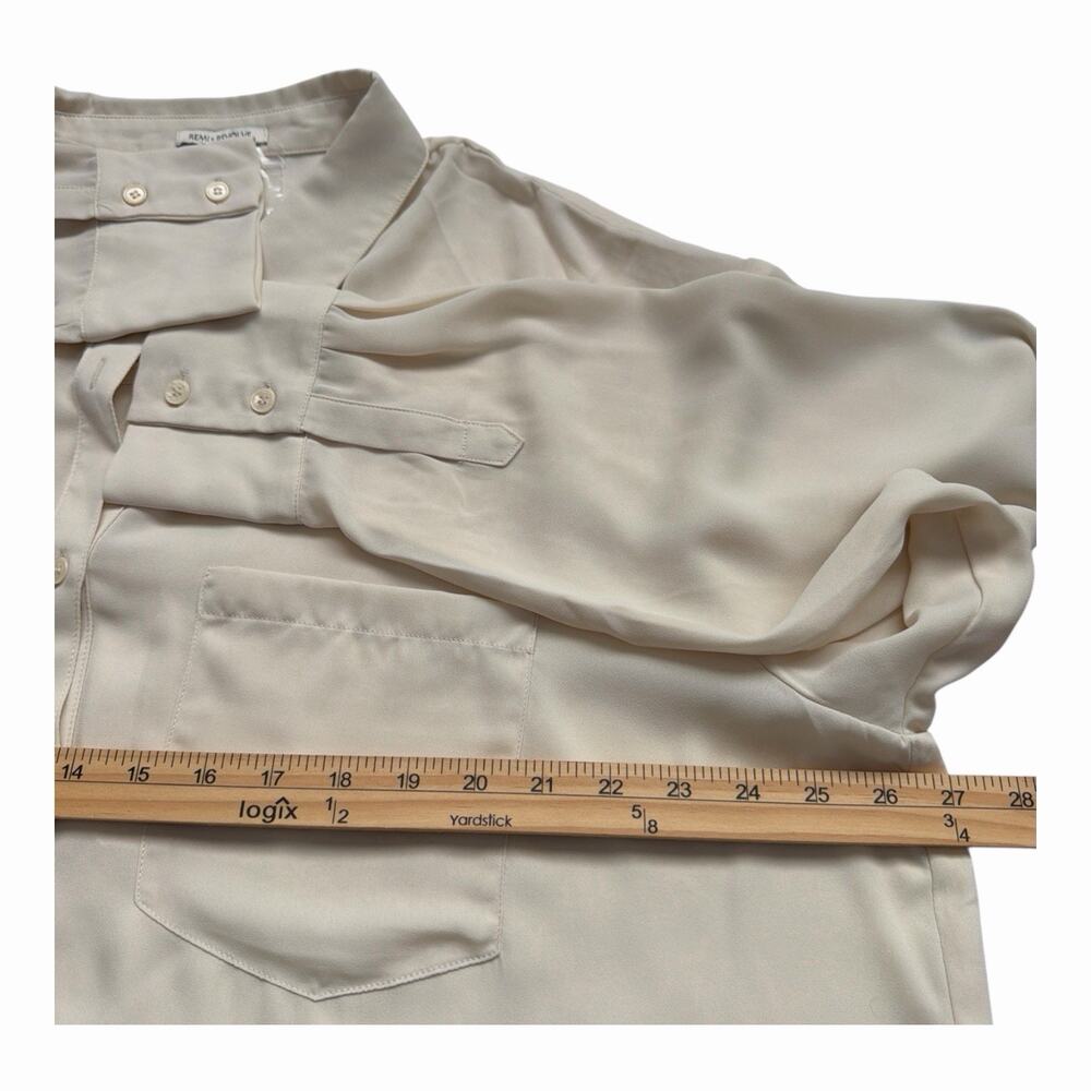 NWT REMI X REVOLVE Shirt Womens 1X Bone Off White Button Up Relaxed Oversized - Picture 9 of 11